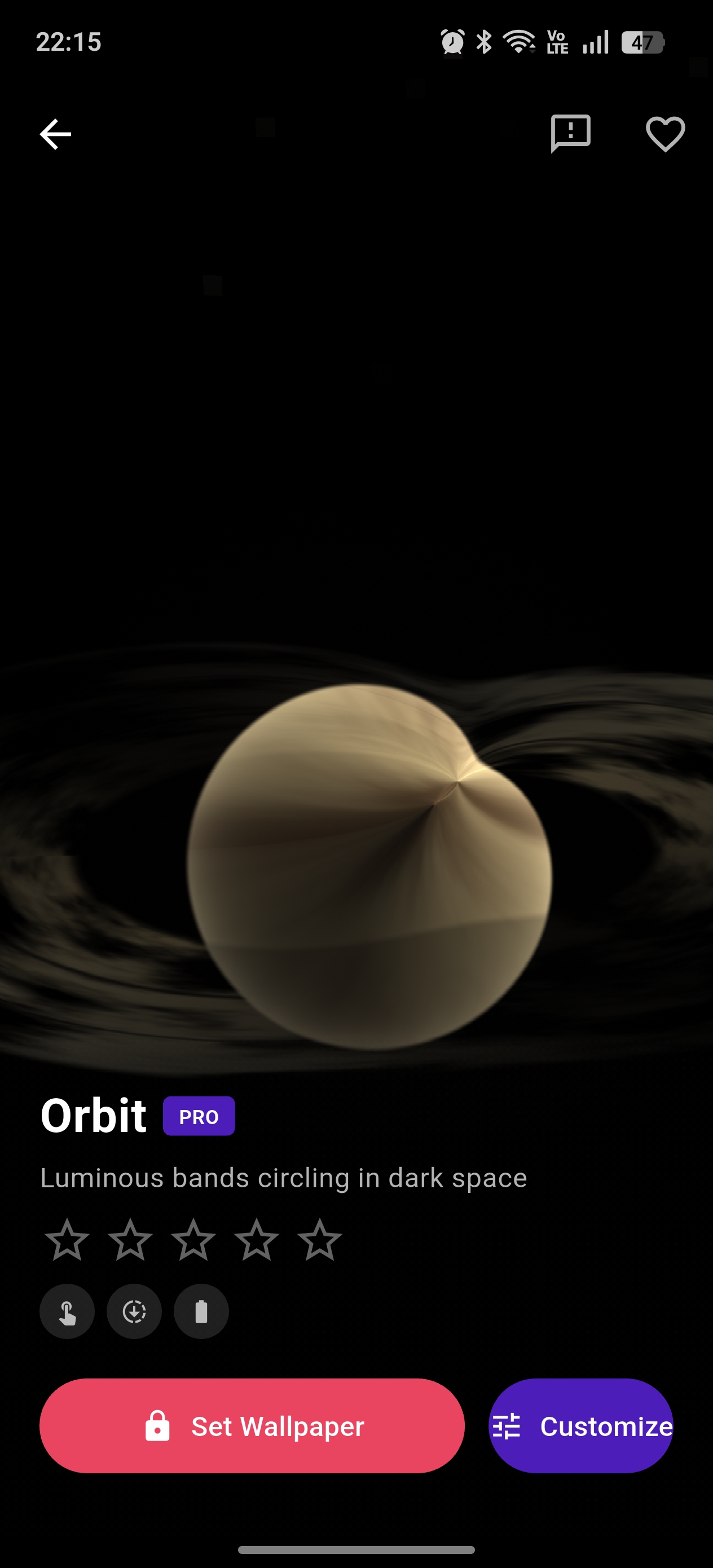 Orbit PRO shader with golden sphere effect